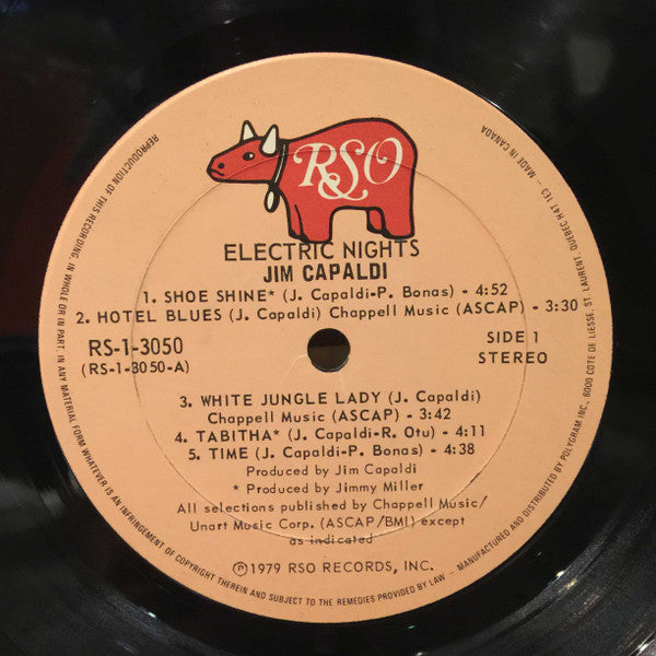 Jim Capaldi : Electric Nights (LP, Album)