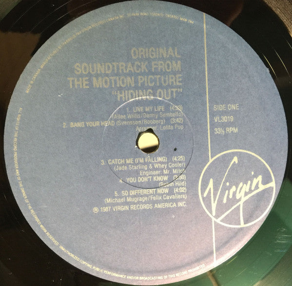 Various : Hiding Out - Original Motion Picture Soundtrack (LP, Comp)