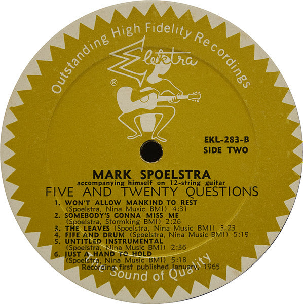Mark Spoelstra : Five & Twenty Questions (LP, Album, Mono)