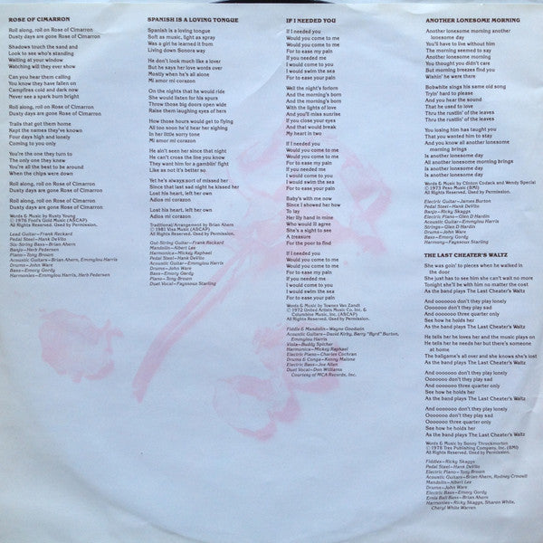 Emmylou Harris : Cimarron (LP, Album)