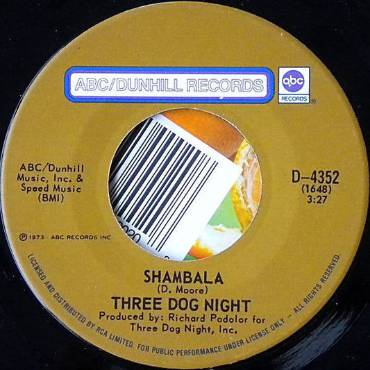 Three Dog Night : Shambala (7", Single)