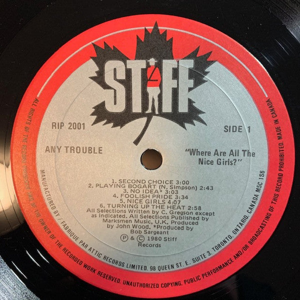 Any Trouble : Where Are All The Nice Girls? (LP, Album)