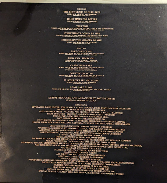 Neil Diamond : The Best Years Of Our Lives (LP, Album)