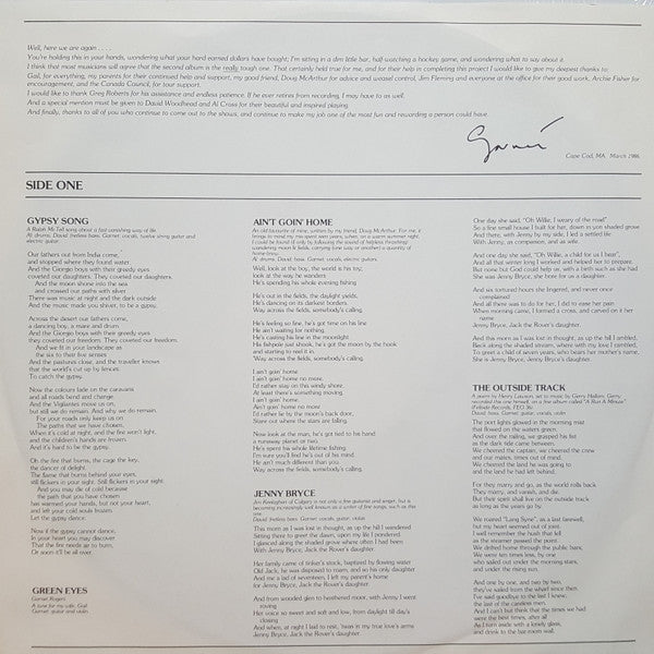 Garnet Rogers : The Outside Track (LP, Album)