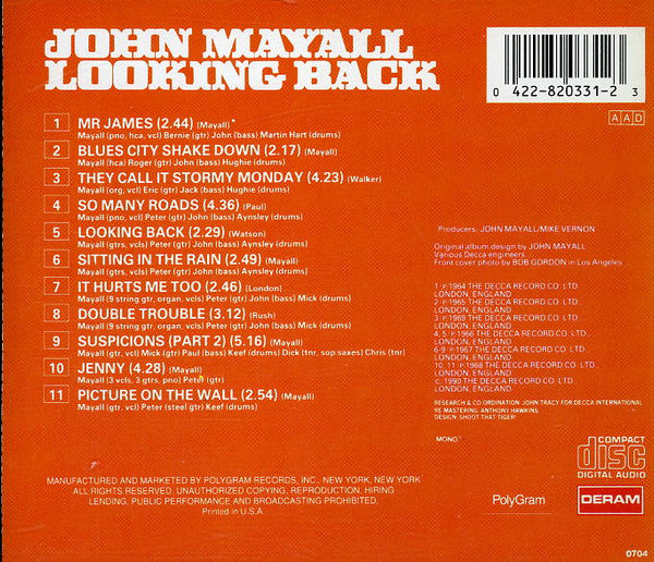 John Mayall : Looking Back (CD, Comp, Mono, RE, RM, PDO)