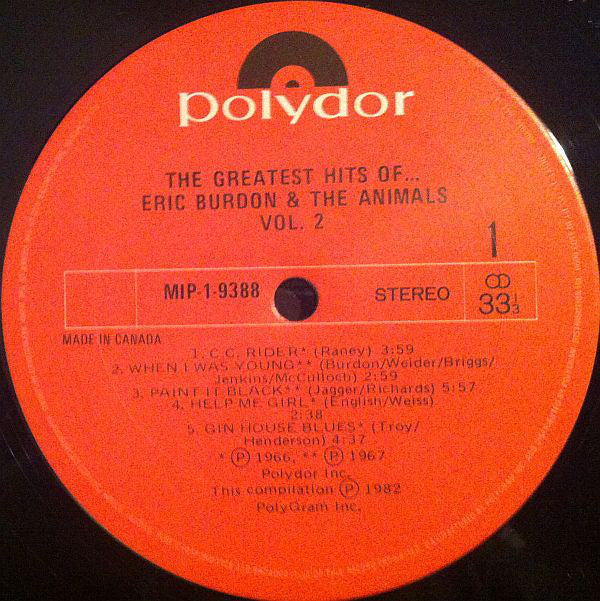 Eric Burdon And The Animals* : The Greatest Hits Of Eric Burdon And The Animals Vol. 2 (LP, Comp)