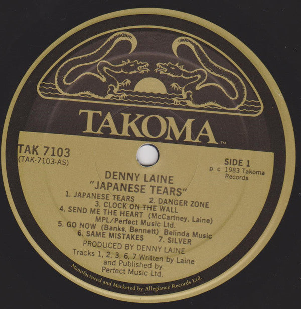 Denny Laine : Japanese Tears (LP, Album, RE, Unc)