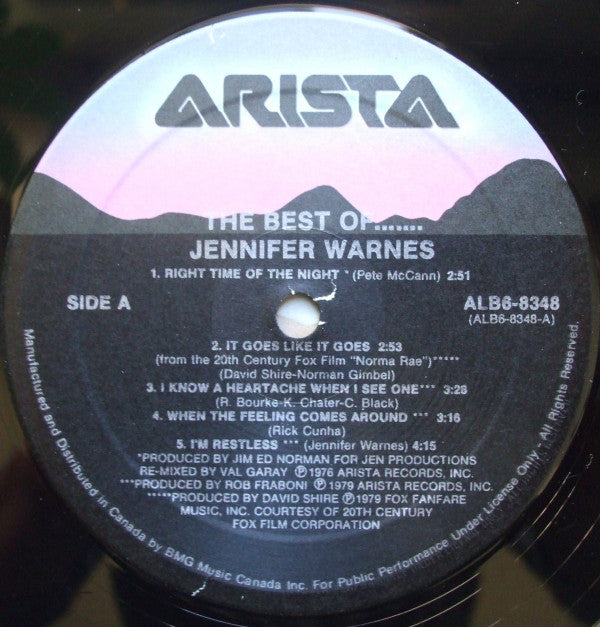 Jennifer Warnes : Best Of Jennifer Warnes (LP, Comp)