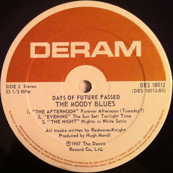 The Moody Blues : Days Of Future Passed (LP, Album, RE, Qua)