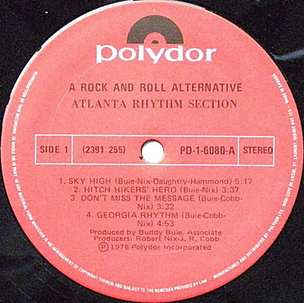 Atlanta Rhythm Section : A Rock And Roll Alternative (LP, Album)