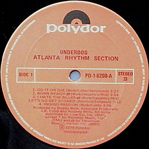 Atlanta Rhythm Section : Underdog (LP, Album)