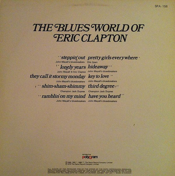 Various : The Blues World Of Eric Clapton (LP, Comp)