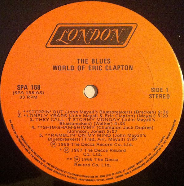 Various : The Blues World Of Eric Clapton (LP, Comp)