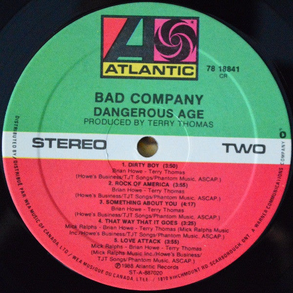 Bad Company (3) : Dangerous Age (LP, Album)