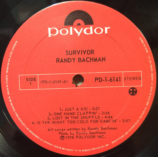 Randy Bachman : Survivor (LP, Album)
