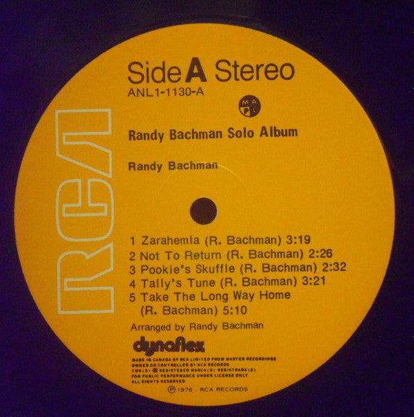 Randy Bachman : Solo Album (LP, Album, RE)