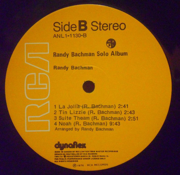 Randy Bachman : Solo Album (LP, Album, RE)
