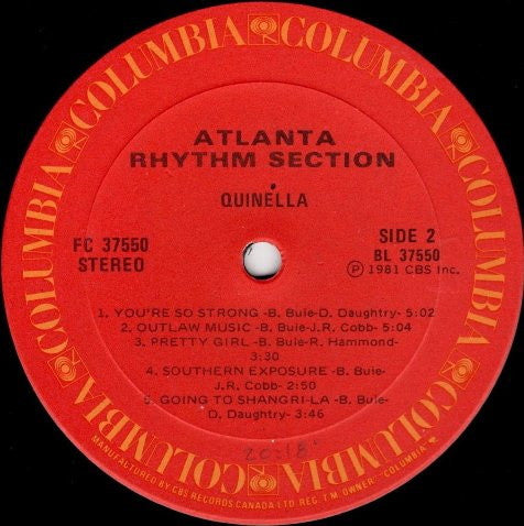 Atlanta Rhythm Section : Quinella (LP, Album)