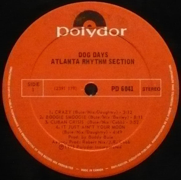 Atlanta Rhythm Section : Dog Days (LP, Album)