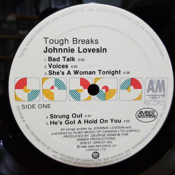 Johnny Lovesin : Tough Breaks (LP, Album)