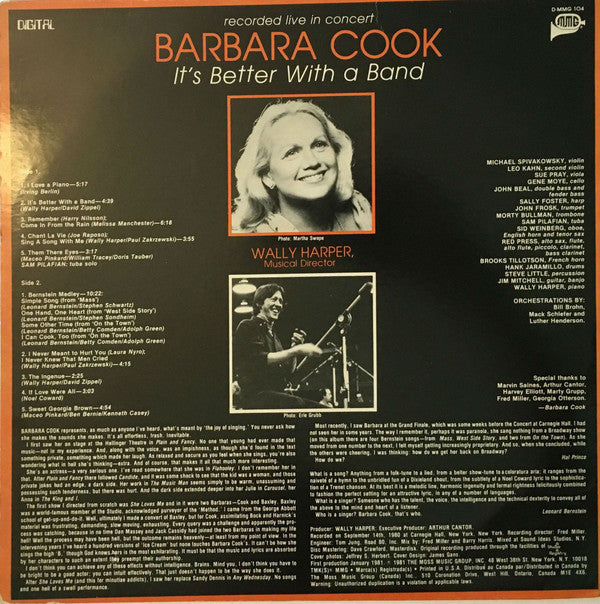 Barbara Cook : It's Better With A Band (LP, Album)