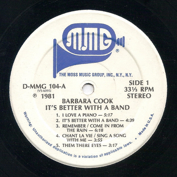 Barbara Cook : It's Better With A Band (LP, Album)