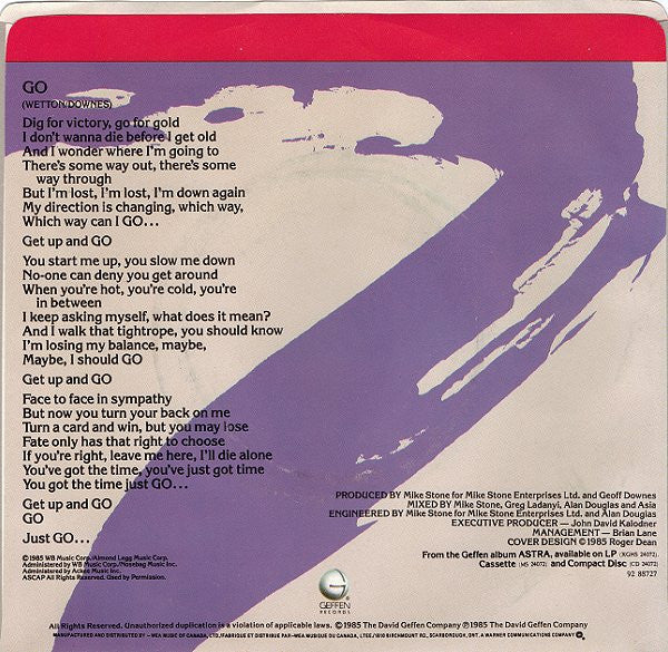 Asia (2) : Go (7", Single)