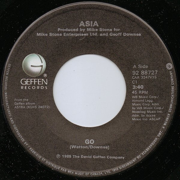 Asia (2) : Go (7", Single)