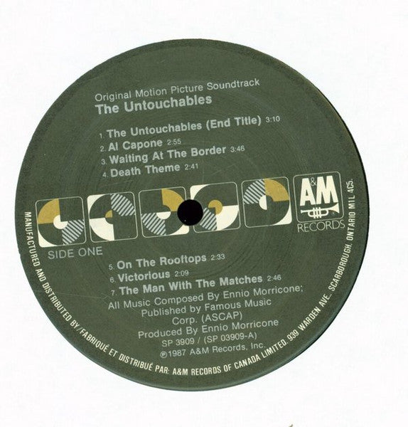 Ennio Morricone : The Untouchables (Original Motion Picture Soundtrack) (LP, Album)