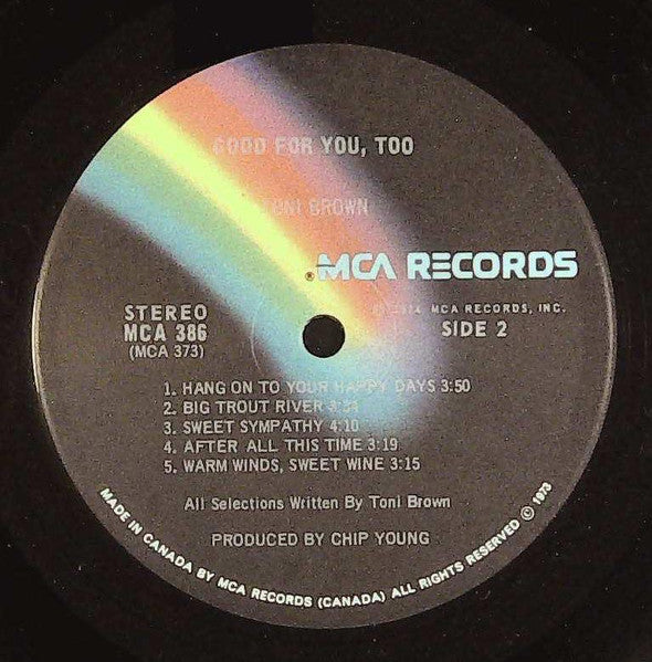 Toni Brown : Good For You,Too (LP)