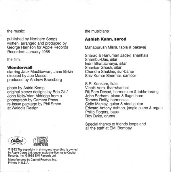 George Harrison : Wonderwall Music (CD, Album, RE, RM)