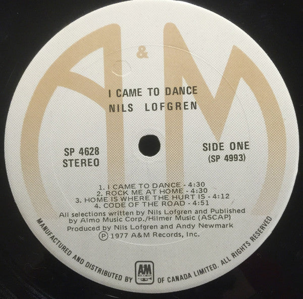 Nils Lofgren : I Came To Dance (LP, Album)