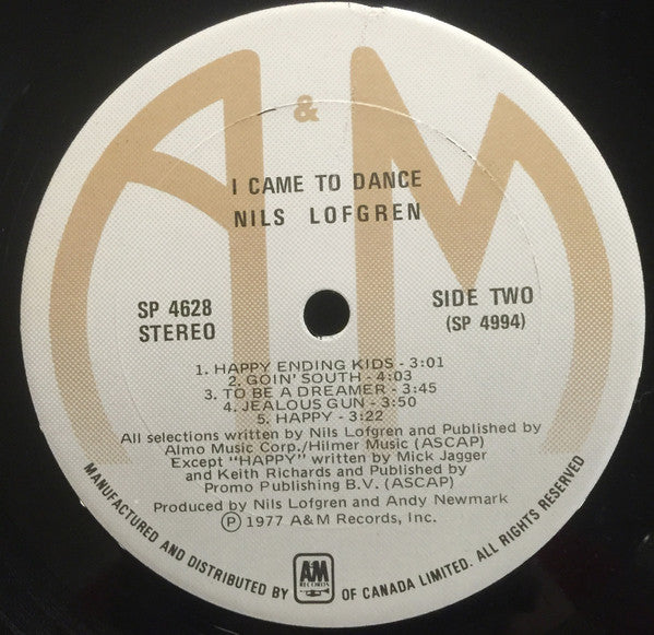 Nils Lofgren : I Came To Dance (LP, Album)