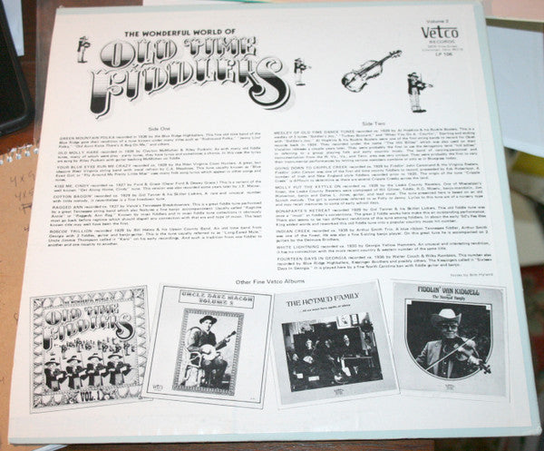 Various : The Wonderful World Of Old Time Fiddlers Volume 2 (LP, Comp)