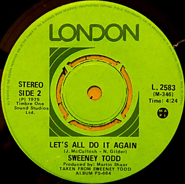 Sweeney Todd : Sweeney Todd Folder (7", Single)
