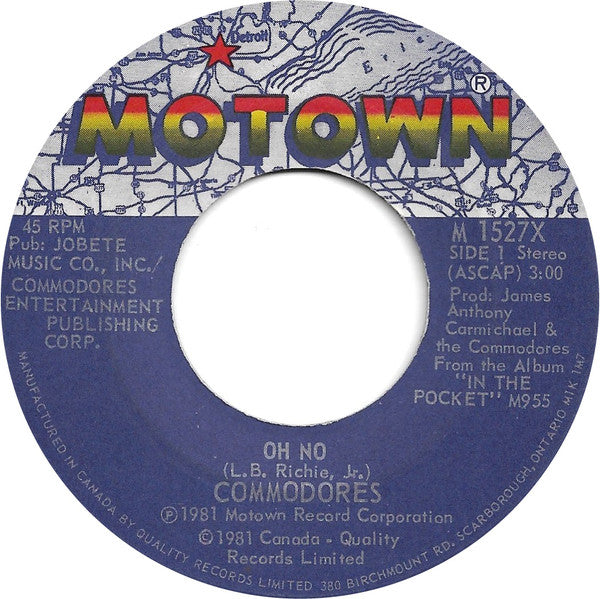 Commodores : Oh No (7", Single)
