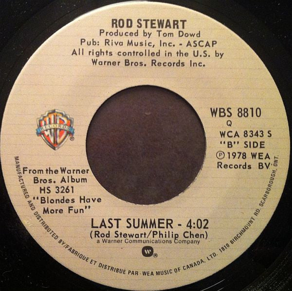 Rod Stewart : Ain't Love A Bitch (7", Single)