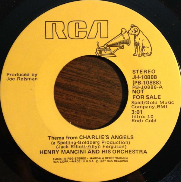 Henry Mancini And His Orchestra : Theme From Charlie's Angels (7", Promo)