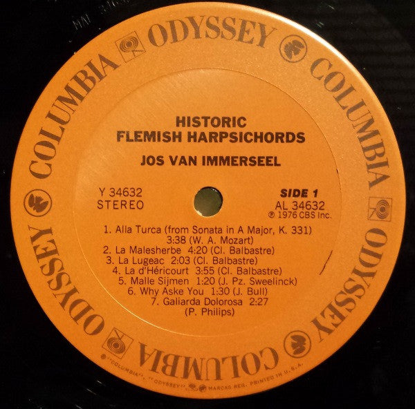 Jos Van Immerseel : Plays Historic Flemish Harpsichords (LP)