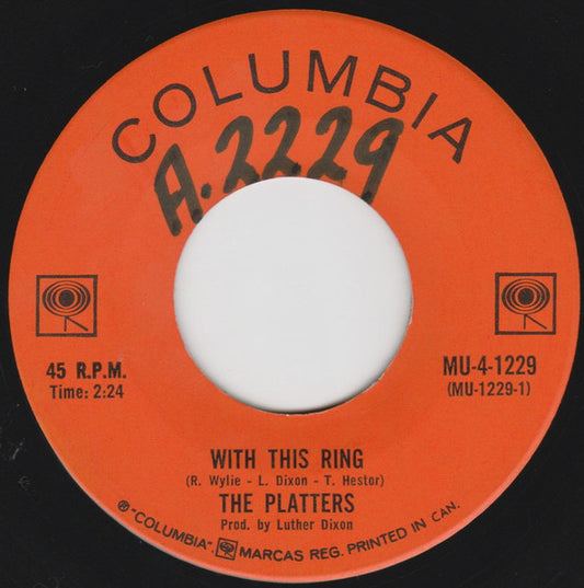 The Platters : With This Ring (7", Single)