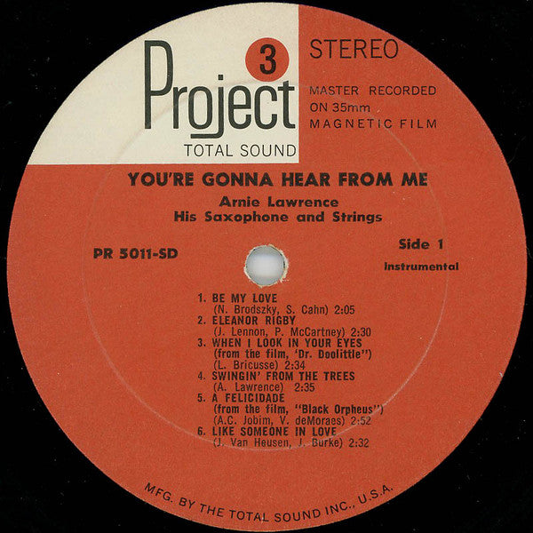 Arnie Lawrence : You're Gonna Hear From Me (LP, Album, Gat)