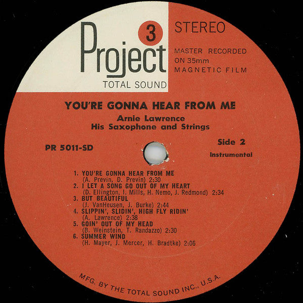 Arnie Lawrence : You're Gonna Hear From Me (LP, Album, Gat)