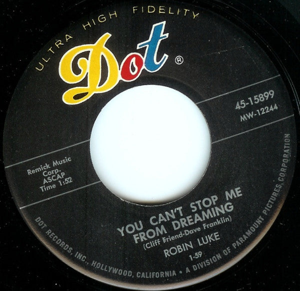 Robin Luke : Strollin' Blues / You Can't Stop Me From Dreaming (7", Single)