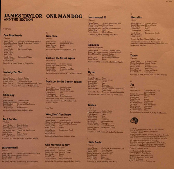 James Taylor (2) : One Man Dog (LP, Album)