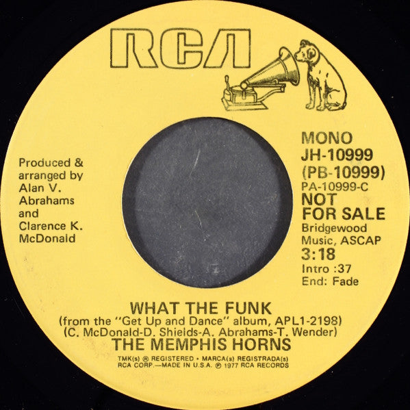 The Memphis Horns : What The Funk (7", Single, Mono, Promo)