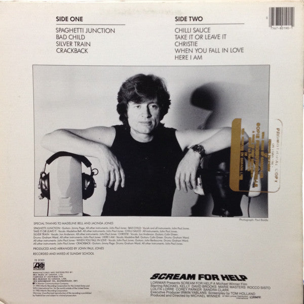 John Paul Jones : Music From The Film "Scream For Help" (LP, Album)