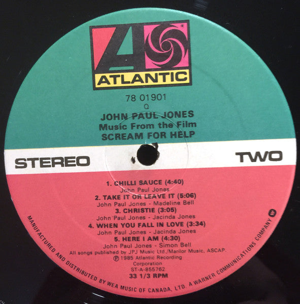 John Paul Jones : Music From The Film "Scream For Help" (LP, Album)