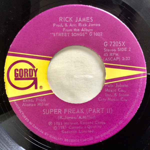 Rick James : Super Freak (7", Single)