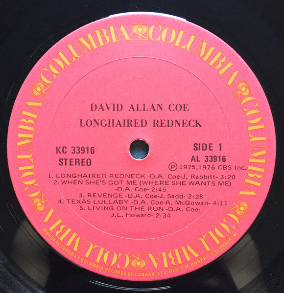 David Allan Coe : Longhaired Redneck (LP, Album)