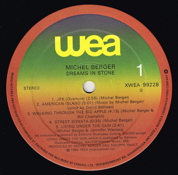 Michel Berger : Dreams In Stone (LP, Album)